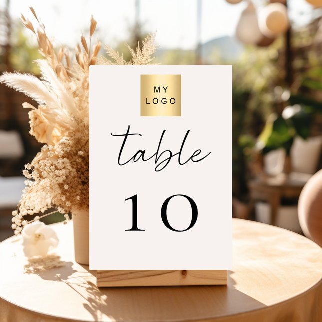 Numéro de table de logo d'entreprise en ivoire (Créateur téléchargé)