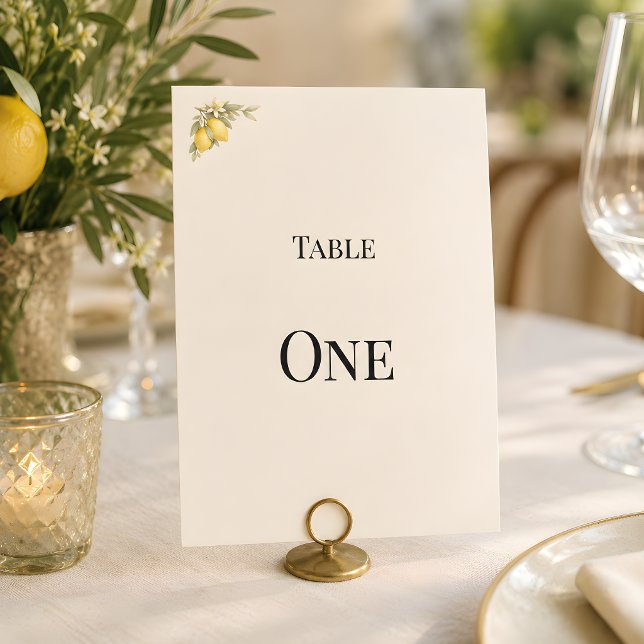 Numéro de table de luxe italien côtier méditerrané (Mediterranean themed wedding reception table number card)