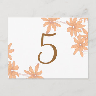 Numéro de table de marguerites orange