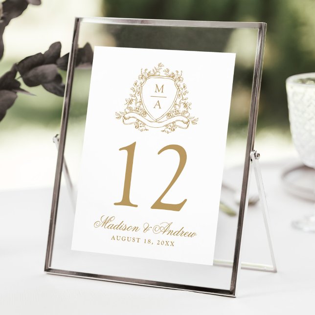 Numéro de table de mariage à armoiries florales do (Créateur téléchargé)