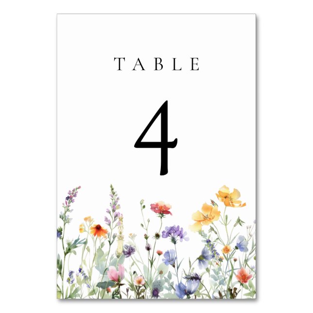 Numéro de table de mariage à la fleur sauvage aqua (Par défaut)