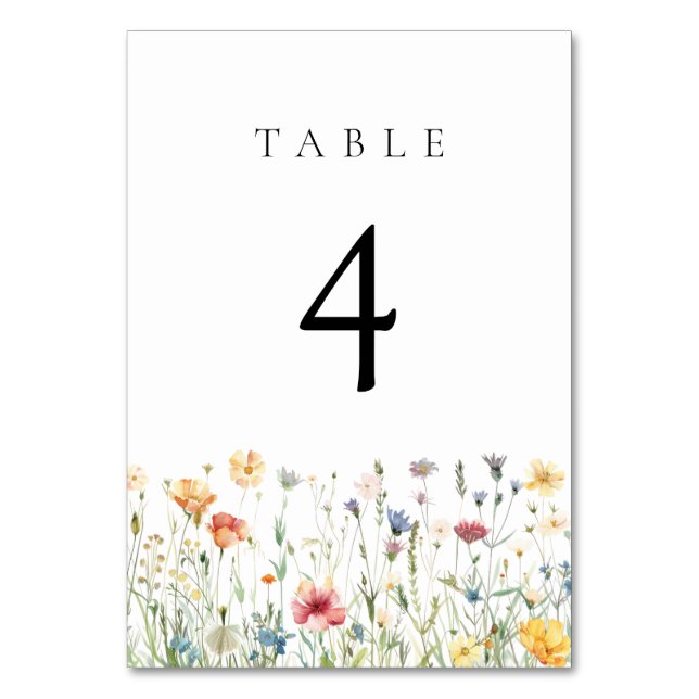 Numéro de table de mariage à la fleur sauvage past (Par défaut)