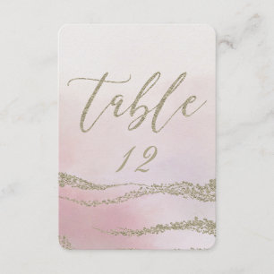 Numéro de table de mariage à l'aquarelle élégante