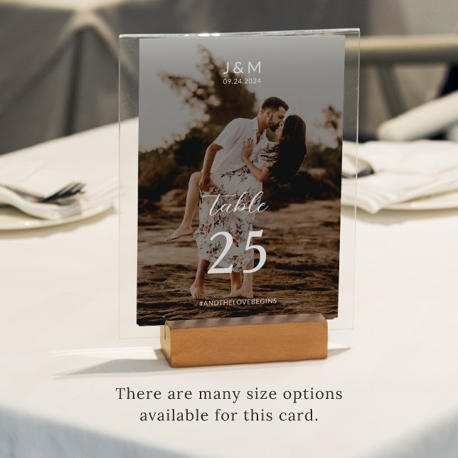 Numéro de table de mariage à monogramme photo de s (Créateur téléchargé)