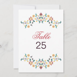Numéro de table de mariage à motif géométrique vin
