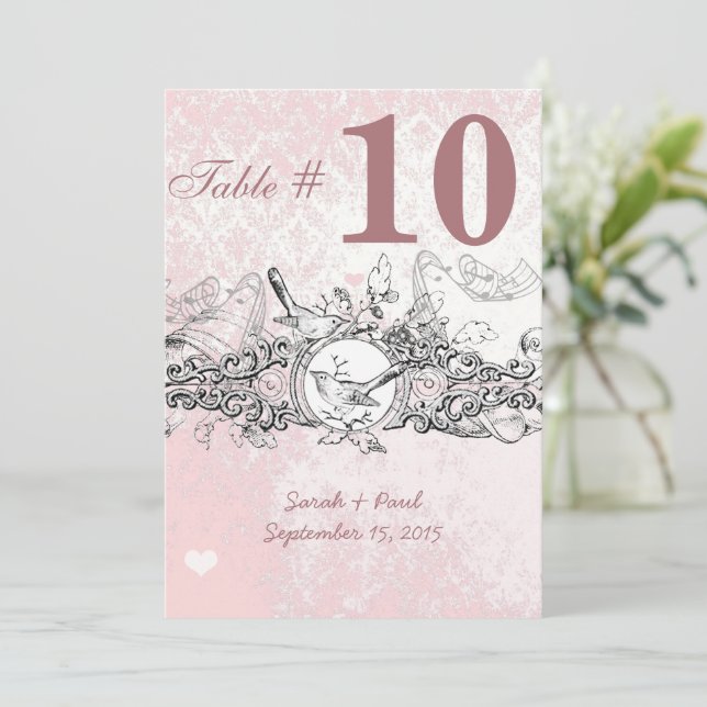 Numéro de table de mariage à musique défilement ro (Debout devant)