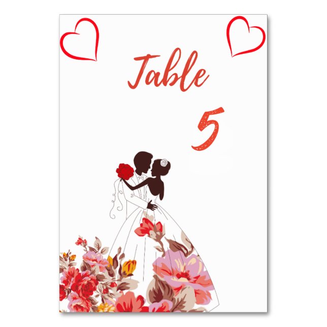 Numéro de table de mariage à silhouette florale (Par défaut)