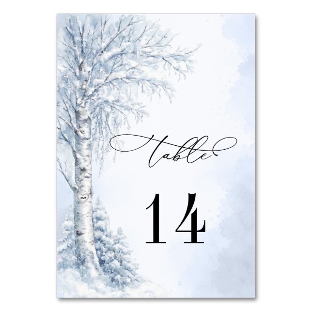Numéro de table de mariage Arbre de bouleau gelé (Par défaut)