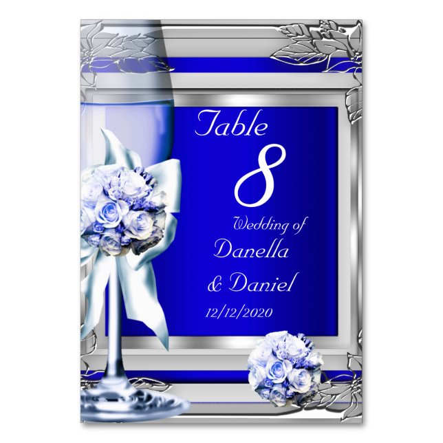 Numéro de table de mariage argent bleu marine (Par défaut)