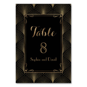 Numéro de table de mariage Art Déco vintage Great