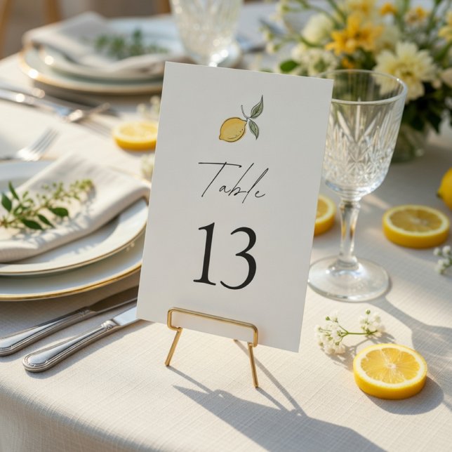Numéro de table de mariage au citron | Mariage sur (Créateur téléchargé)
