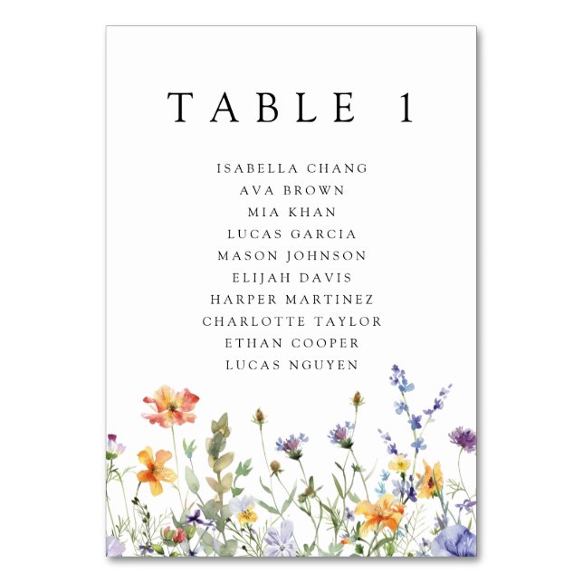 Numéro de table de mariage au jardin de fleurs sau (Par défaut)