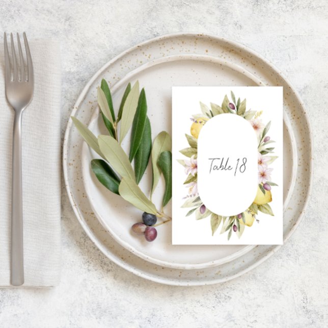 Numéro de table de mariage au verger d'oliviers (Créateur téléchargé)
