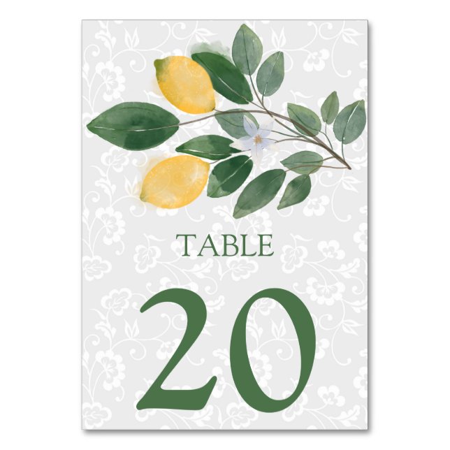 Numéro de table de mariage aux citrons siciliens a (Par défaut)