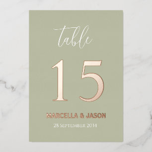Numéro de table de mariage aux couleurs personnali
