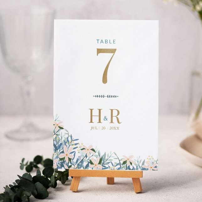 Numéro de table de mariage aux fleurs sauvages Ini (Créateur téléchargé)