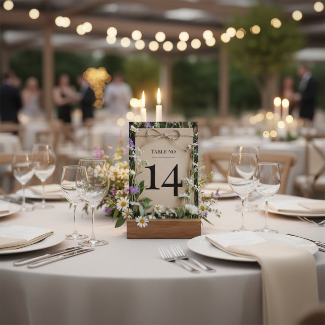 Numéro de table de mariage aux fleurs sauvages rus (Créateur téléchargé)
