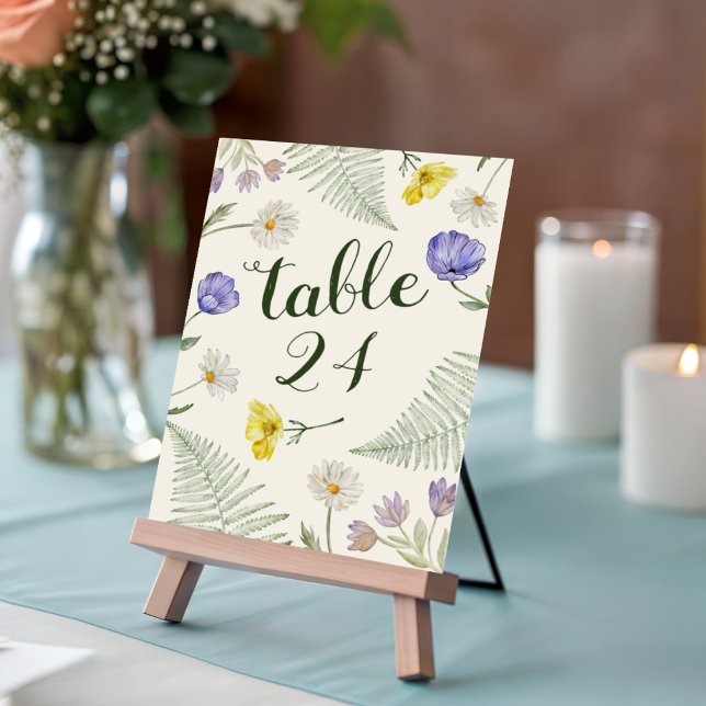 Numéro de table de mariage aux fleurs sauvages ver (Créateur téléchargé)