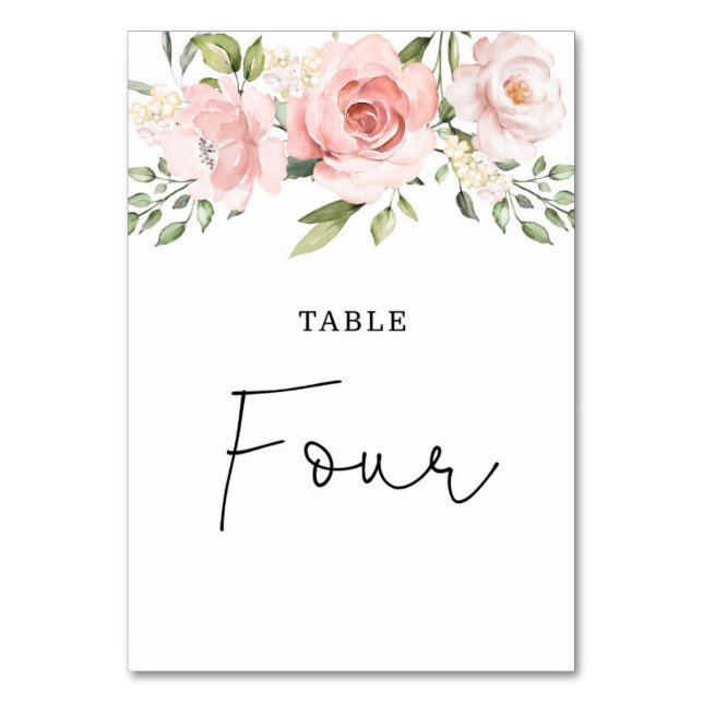 numéro de table de mariage aux roses teintées de f (Par défaut)