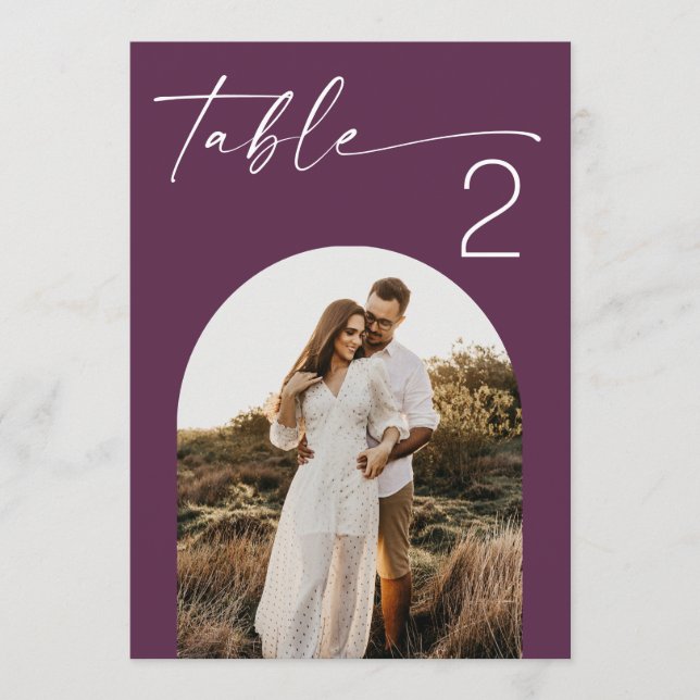 Numéro de table de mariage avec arche romantique e (Devant)