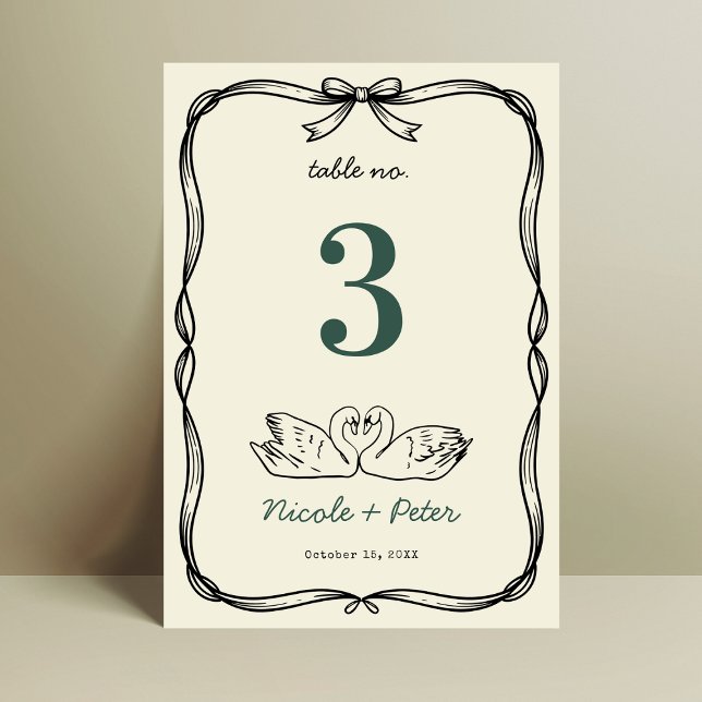 Numéro de table de mariage avec écriture manuscrit (Créateur téléchargé)