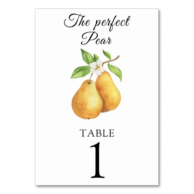 Numéro de table de mariage - Baby shower de poires (Par défaut)