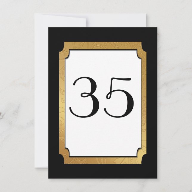 Numéro de table de mariage Black & Gold Wedding (Devant)
