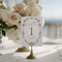 Numéro de table de mariage bohème en terre cuite o