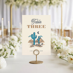Numéro de table de mariage Boho Desert Cactus Ariz