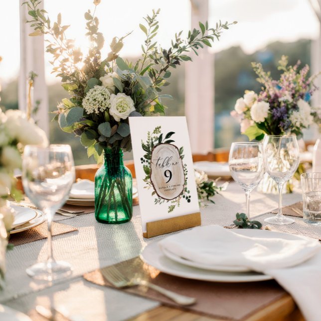 Numéro de table de mariage botanique rustique élég (Créateur téléchargé)