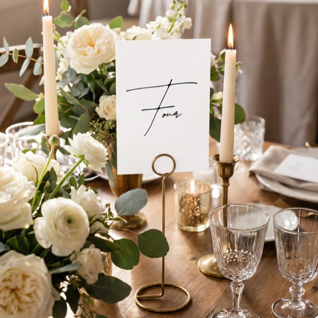 Numéro de table de mariage calligraphique élégant  (Créateur téléchargé)