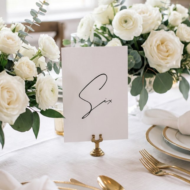 Numéro de table de mariage calligraphique élégant  (Créateur téléchargé)