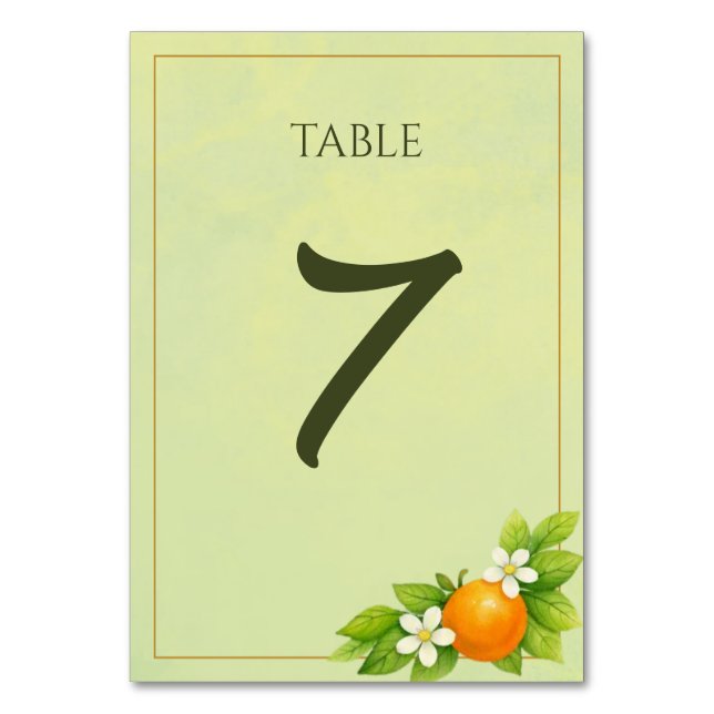Numéro de table de mariage Citrus Garden Orange &  (Par défaut)