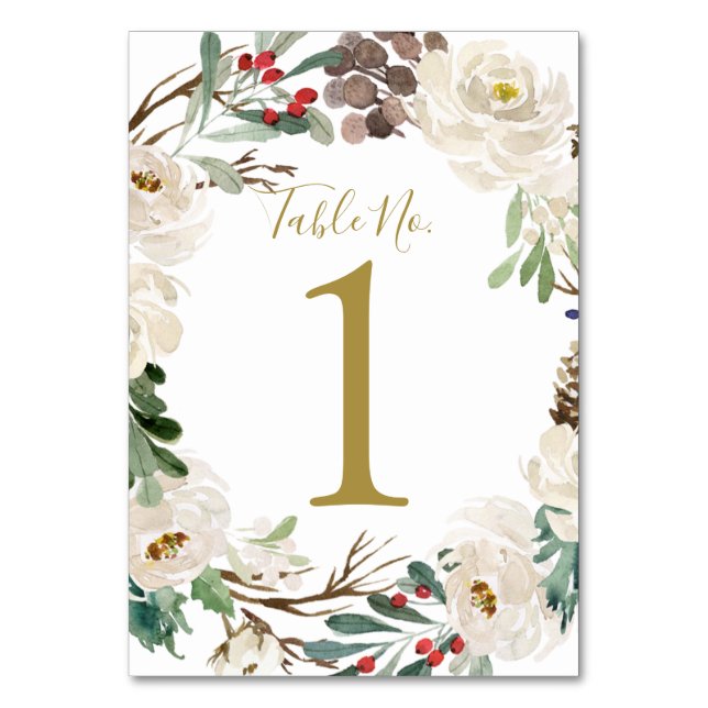 Numéro de table de mariage | Couronne de fêtes boi (Par défaut)