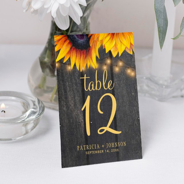 Numéro de table de mariage de automne de tournesol (Créateur téléchargé)