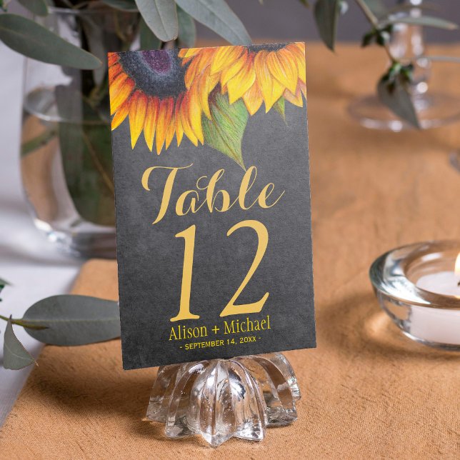 Numéro de table de mariage de automne de tournesol (Créateur téléchargé)