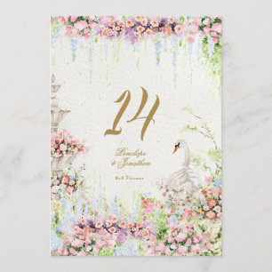 Numéro de table de mariage de château français 5 X