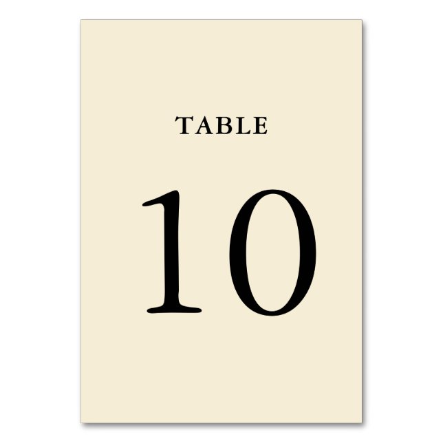 Numéro de table de Mariage de crème simple (Par défaut)