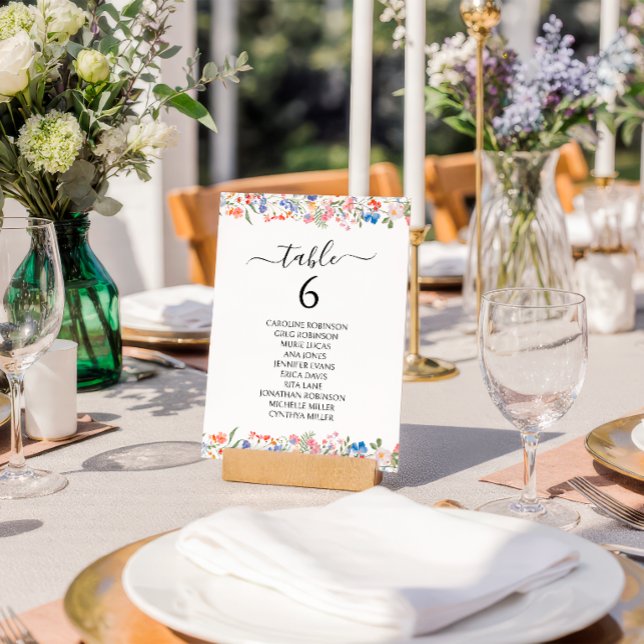 Numéro de table de mariage de fleurs sauvages fant (Créateur téléchargé)
