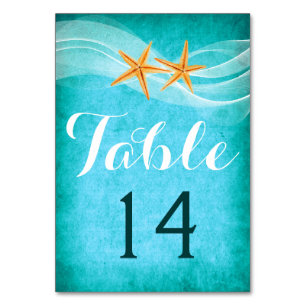 Numéro de table de mariage de la paire Starfish et