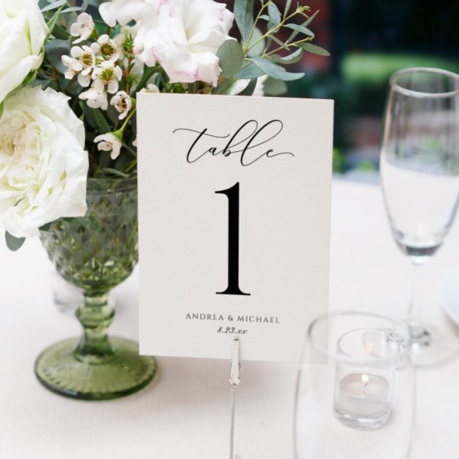 Numéro de table de mariage de luxe en écriture cal (Créateur téléchargé)