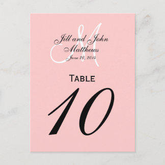 Numéro de table de Mariage de monogramme personnal
