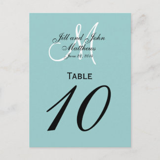 Numéro de table de Mariage de monogramme personnal