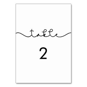 Numéro de table de mariage de police mignon simple