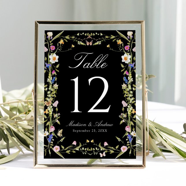 Numéro de table de mariage de prairie de fleurs sa (Créateur téléchargé)