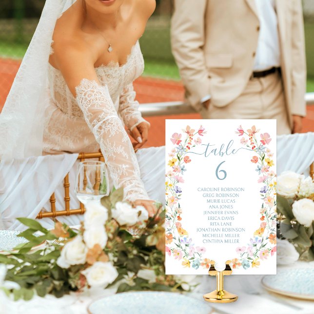 Numéro de table de mariage de printemps aux fleurs (Créateur téléchargé)