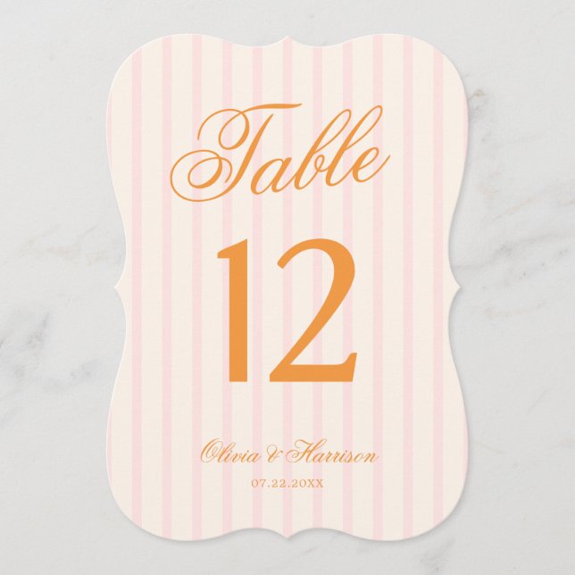 Numéro de table de mariage découpé en forme avec r (Devant)