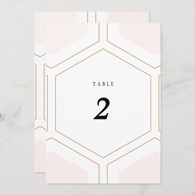 Numéro de table de mariage diamant géométrique Art (Devant / Derrière)