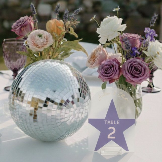 Numéro de table de mariage disco pastel rétro  (Créateur téléchargé)