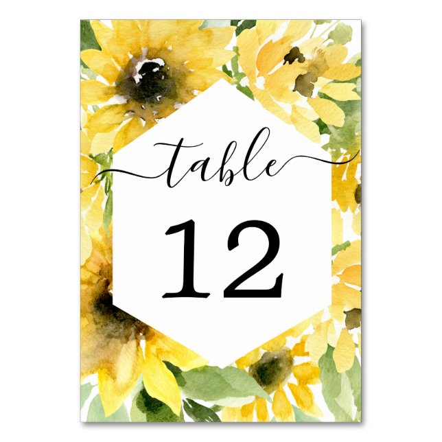 Numéro de table de mariage du jardin de tournesol (Par défaut)